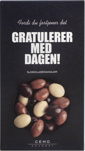 Cemo Sjokolademandler 100g Gratulerer med dagen!