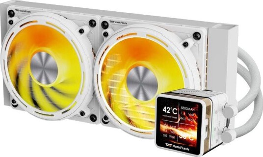 DarkFlash DE240 CPU vannkjøler 2x120mm PWM ARGB Hvit DarkFlash DE240 CPU vannkjøler 2x120mm PWM ARGB Hvit