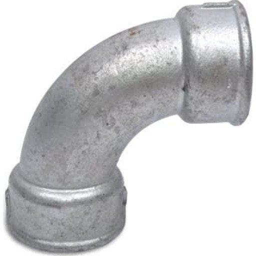 Galvanisert bøyning med muffe/muffe 1/2" kort