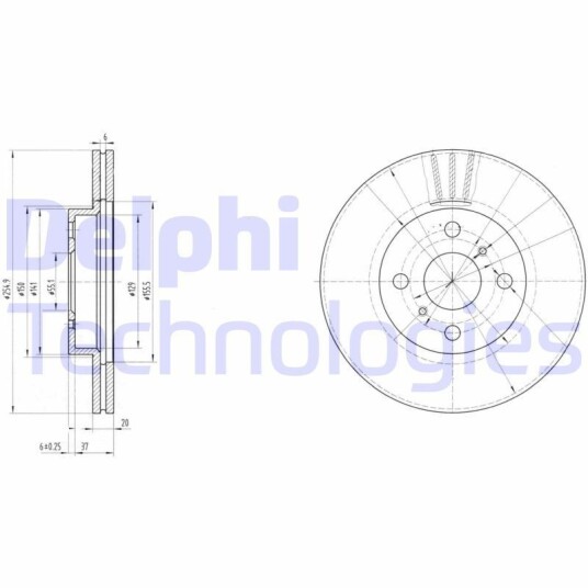 Bremseskive DELPHI BG3520 Bremseskive DELPHI BG3520