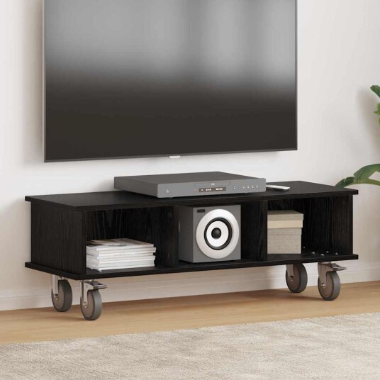  TV benk Svart Eik 100 x 35 x 35 cm Konstruert tre