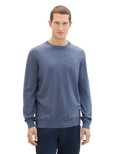 Tom Tailor Basic Crewneck Knit - Navy - XXL Tom Tailor Basic Crewneck Knit - Navy - XXL