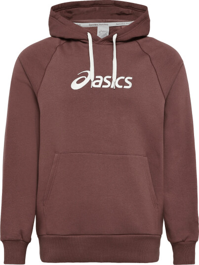 Asics Asics Logo Fleece Pullover Hoodie Brown L