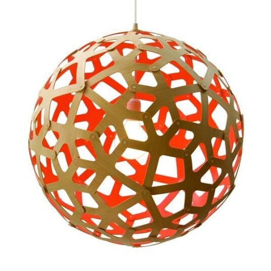 David Trubridge Korall Ø80 Rød Taklampe David Trubridge Korall Ø80 Rød Taklampe
