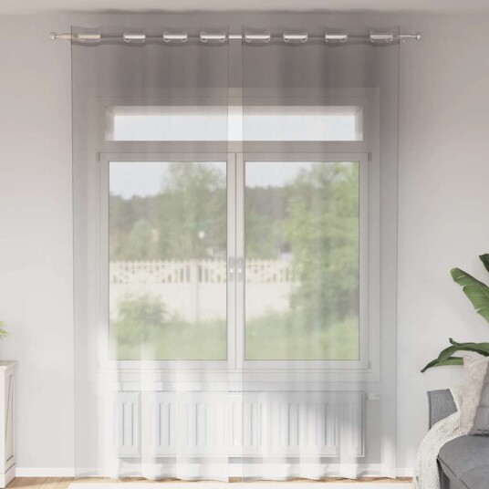 Voilegardiner med grommets 2 stk lysegrå 140x300 cm 8721158551283