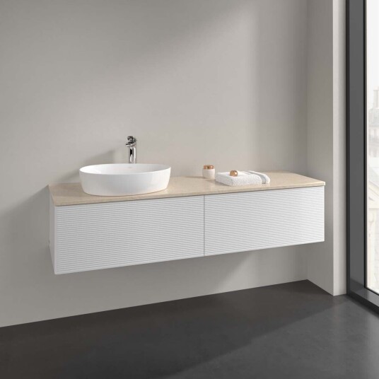 Villeroy & Boch Antao Servantskap med 2 skuffer 160x50x36 cm u/lys Hvit Blank/Crème