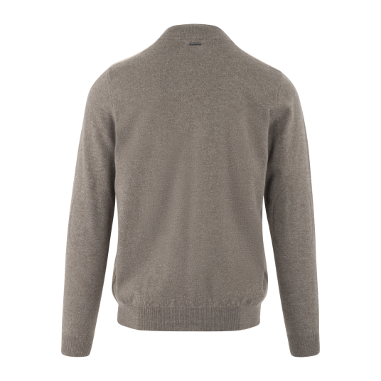 Milton Zip Cardigan Brown XL Two-tone wool knit