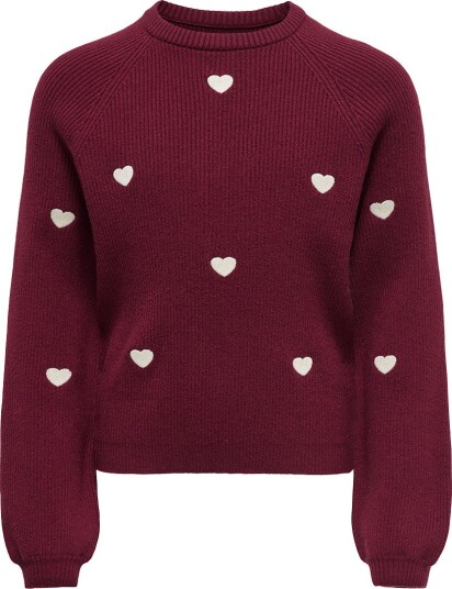 Kids Only Collegegenser Strikk KogDana Cabernet/Emballasje Kids Only 9 10 år (134 140) Collegegenser Bordeaux Hvit