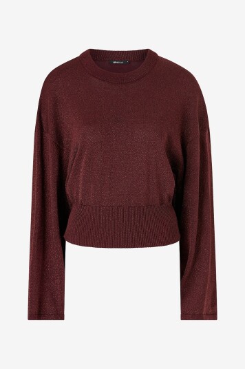 Gina Tricot Topp Metallic Knitted Top Rød