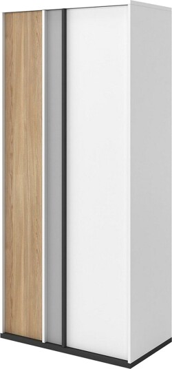 Metropolitan Garderobeskap 90x199 cm - Hvit/Grå/Svart