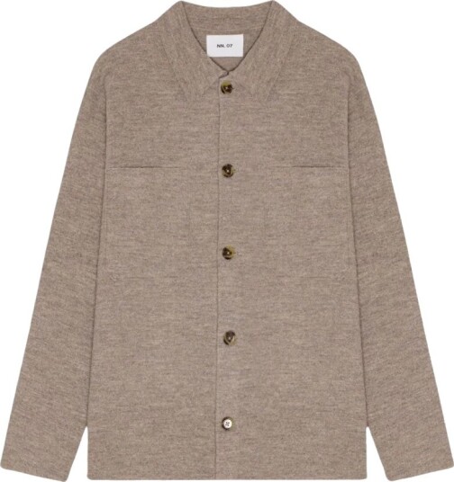 NN07 Jonas Boiled Wool Cardigan Khaki Beige NN07 Jonas Boiled Wool Cardigan Khaki Beige