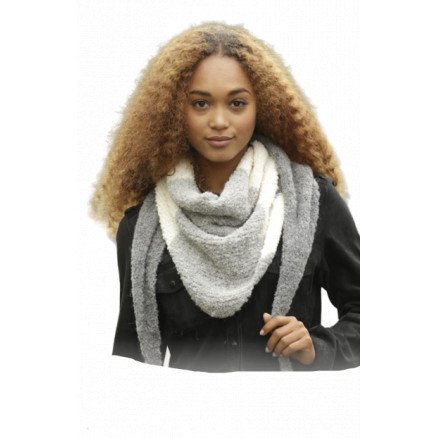 Warm Mist by DROPS Design Sjal Strikkeoppskrift 180x40 cm