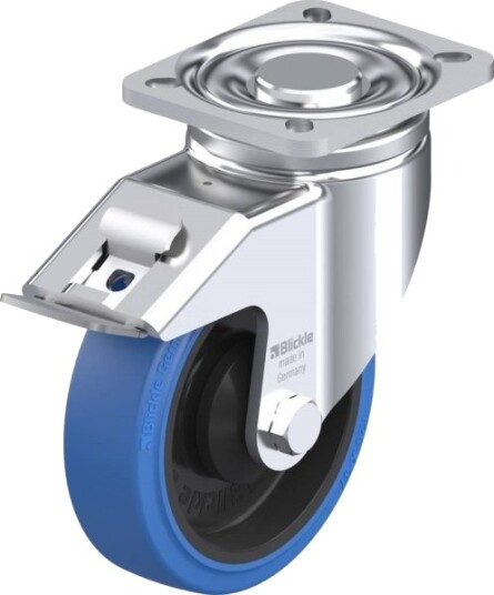 Blickle 750067 Lh-Poev 125K-1-Fi-Sb Styrehjul M/Bremse, Hjuldiameter 125 Mm, Bæreevne Maks. 250 Kg, 1 Stk