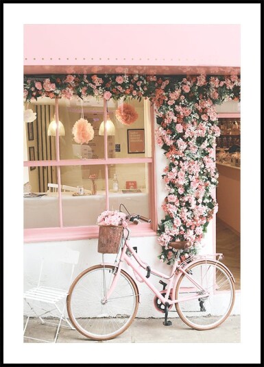 Posterbox A Pink Bicycle in Bloom Plakat Plakat / 50x70cm