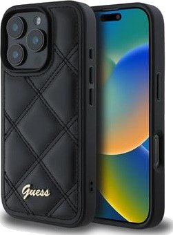 iPhone 16 Pro Max Guess Quiltat deksel - svart