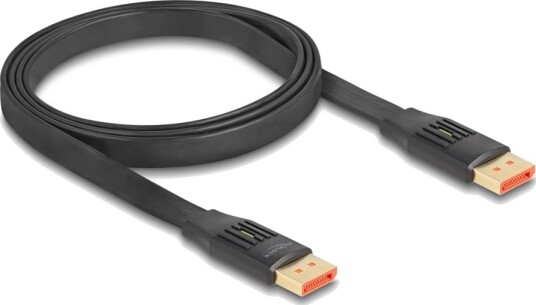 Delock Displayport Kabel Displayport Hann Til Displayport Hann Displayport 1.4 1 M 8K 60Hz Støtte Flat Ribbon Svart