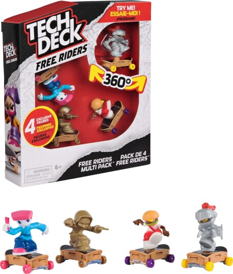 Tech Deck Free Riders 4 Pack Multi/patterned One Size