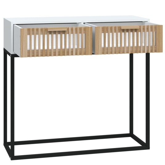 vidaXL Konsollbord hvit 80x30x75 cm konstruert tre og jern