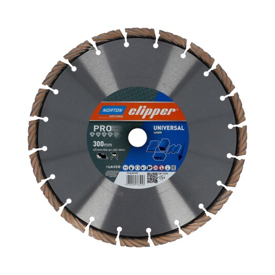Norton diamantskive Pro Uni Laser 300x25,4x3,1 mm H12