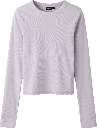 LMTD Nlfninaja Ls Crop Lace S Top Purple 134 140