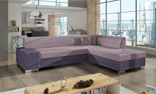 Seksjonssofa Eltap Porto 278x217x74 cm Soro 61 Soro 65 Rosa Lilla Høyre