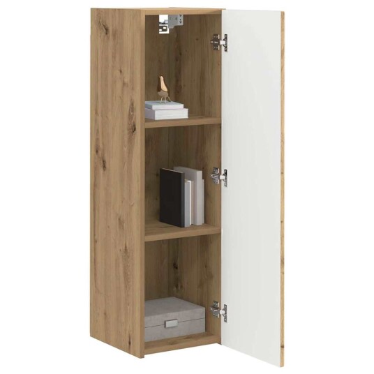 TV Veggskap Veggmontert 2 pcs Kunstnerisk Eik 30 x 31 x 100 cm