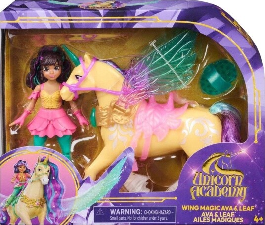 Unicorn Academy Wing Magic Leaf Ava Dukke Og Enhjørning Med Vinger