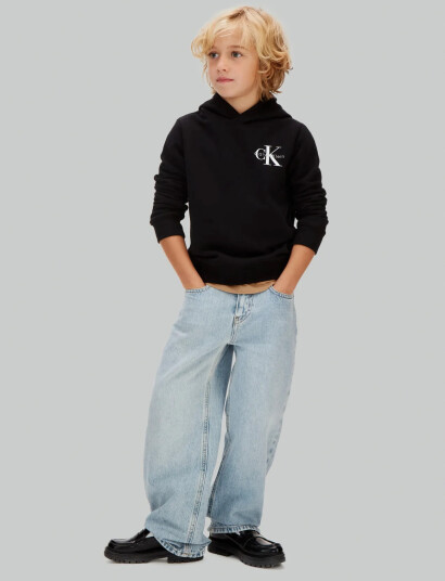 Calvin Klein Chest Mono Logo Hoodie Black 128