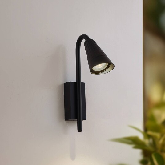 Lindby Sorvete utendørs vegglampe svart metall høyde 33 cm
