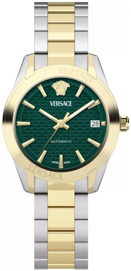 Versace Dameklokke VESCA0524 Greca Grønn/Gulltonet stål Ø35 mm