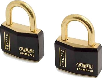 Abus hengelås t84mb/40 sort nautic i messing twin