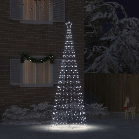  LED juletre med 800 LED med jordspyd Kaldhvit 400 cm Jern