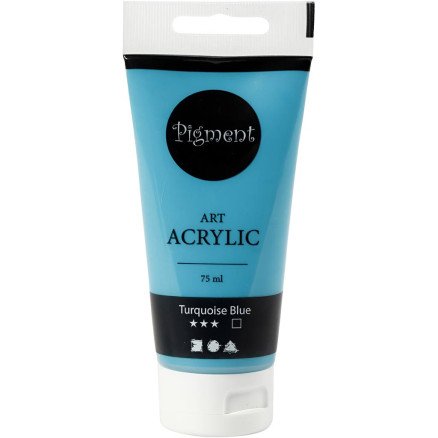 Diverse Akrylmaling halvblank dekkende turquoise blue 75 ml 1 fl