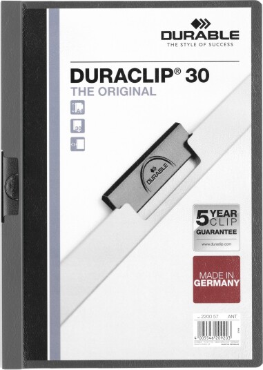 DURABLE Clip-Mappe Durable Duraclip 2200 f.30BL Farbe: anthrazit/57,  [157]