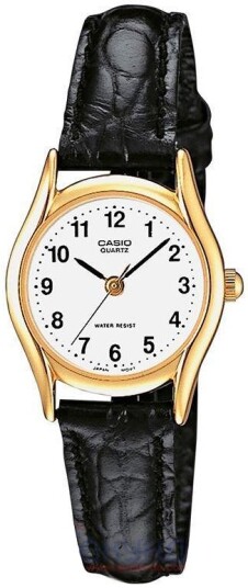 Casio Dameklokke LTP 1154PQ 7BEF Quartz Hvit/Lær Ø23 mm