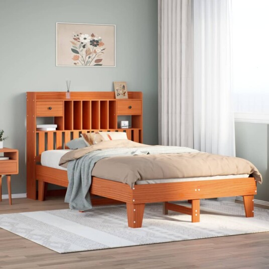 Sengeramme uten madrass brun 135x190 cm heltre furu 8721158382993 Sengeramme uten madrass brun 135x190 cm heltre furu 8721158382993