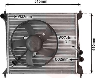 VAN WEZEL 03002213 Radiator motorkjøling