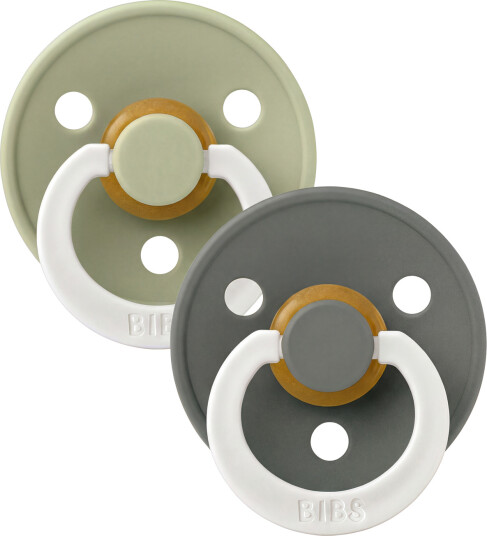BIBS Pacifier Colour Latex Sage Glow/Pine Glow Size 1 2pcs