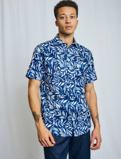 Bruun & Stengade Bs Cordeel Casual Modern Fit Shirt - Navy - S