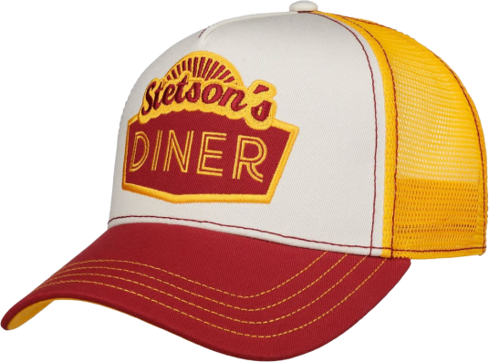 Stetson Trucker Cap Stetson‘s Diner White/Red/Yellow OneSize Stetson Trucker Cap Stetson‘s Diner White/Red/Yellow OneSize