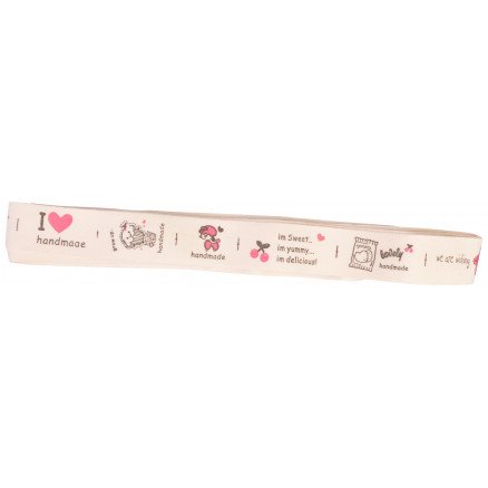 Infinity Hearts Stoffbånd/Labels bånd Handmade ass motiver 20mm 3 meter