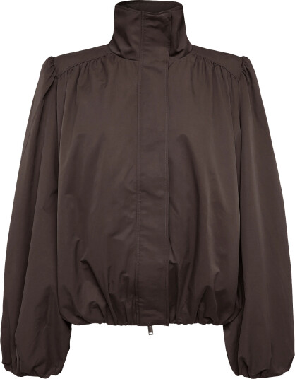 Monki Faux Fur Collar Jacket Brown XXS