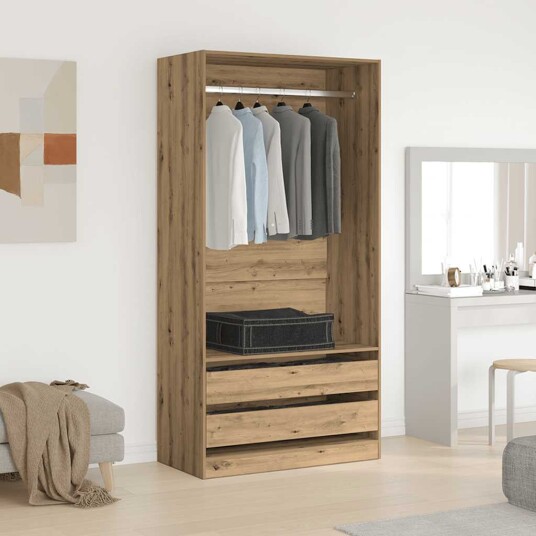 Garderobe artisan eik 100x50x200 cm konstruert tre 8721158628107