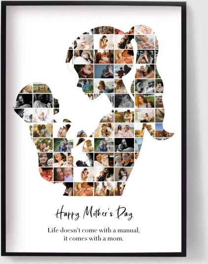 Personalisert Plakat Mor og Baby Form Foto Opplasting