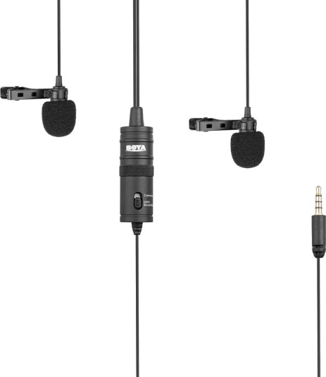 Boya BY-M1DM Dobbel Lavaliermikrofon med 3,5 mm Jack for Podcast og Intervjuer Boya BY-M1DM Dobbel Lavaliermikrofon med 3,5 mm Jack for Podcast og Intervjuer