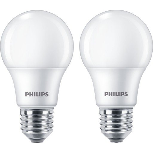 Philips CorePro LED E27 standardpære, 8W, 2-pak