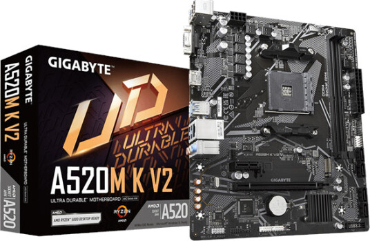 GIGABYTE A520M K V2 Micro-ATX Hovedkort med AMD AM4 Socket og DDR4 RAM GIGABYTE A520M K V2 Micro-ATX Hovedkort med AMD AM4 Socket og DDR4 RAM