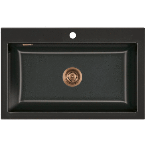 Lavabo Mera 80 kjøkkenvask 80x51 cm, blank sort