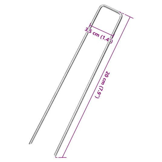 Jordplugger U-formet 25 stk 20x3,5 cm galvanisert stål Jordplugger U-formet 25 stk 20x3,5 cm galvanisert stål