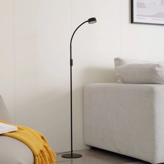 Lindby LED-gulvlampe Maori svart CCT dimbar USB Lindby LED-gulvlampe Maori svart CCT dimbar USB